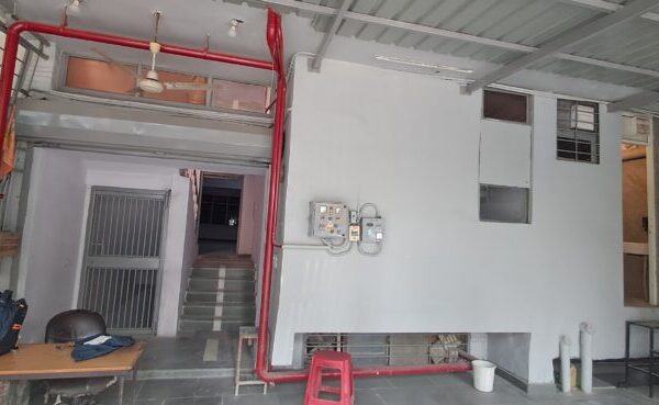 Heavy-duty electrical power backup panels and Fire NOC compliant safety systems in Okhla Phase 2.